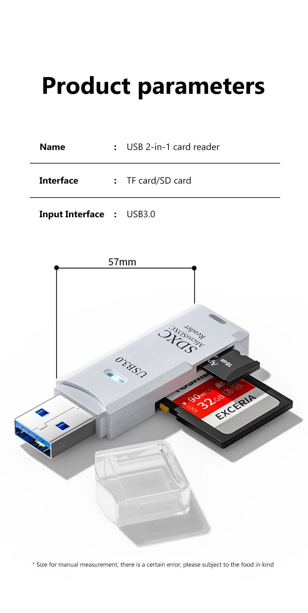 2 in 1 USB 3.0 Card Reader