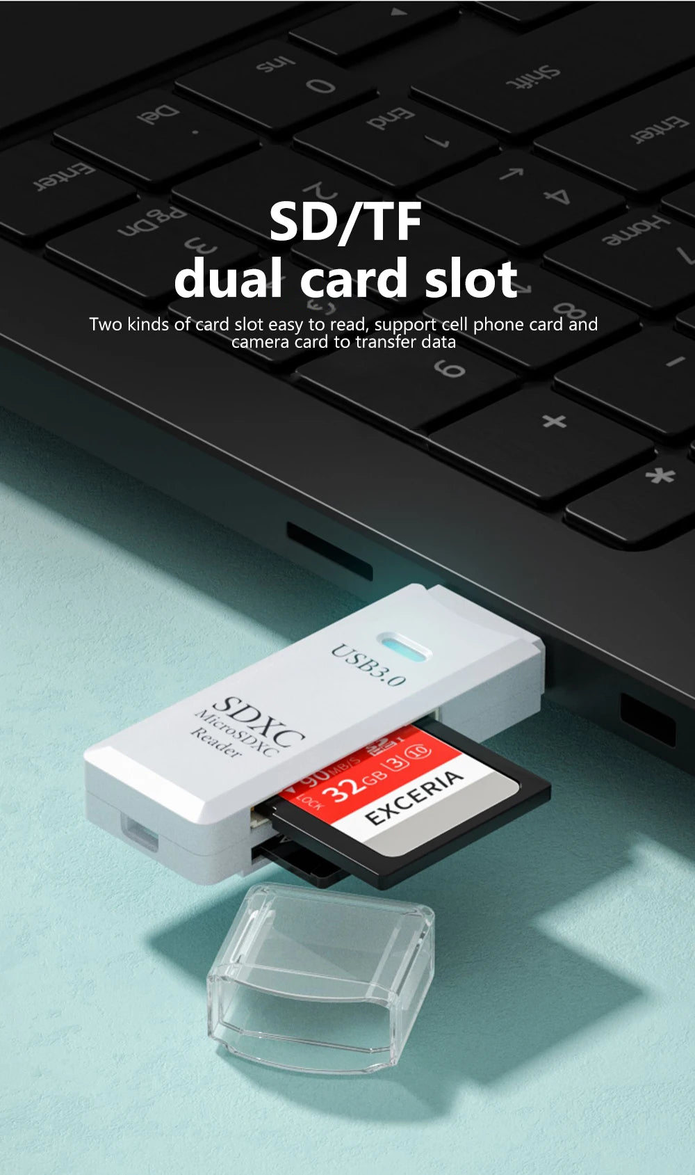 2 in 1 USB 3.0 Card Reader