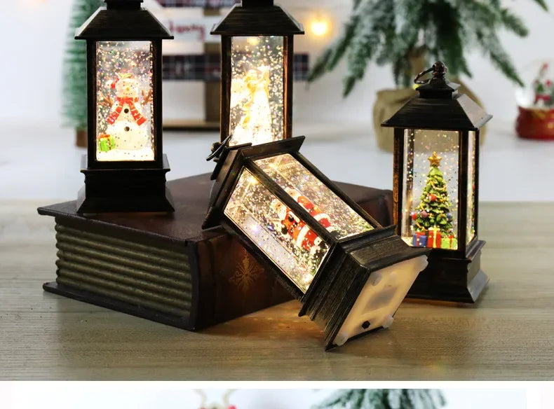 Christmas Crystal Santa Claus Lights