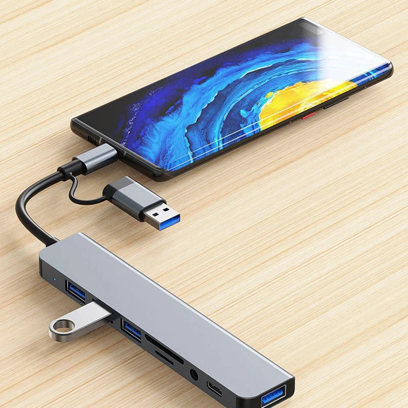8 in 2 USB +Type C HUB Docking Station