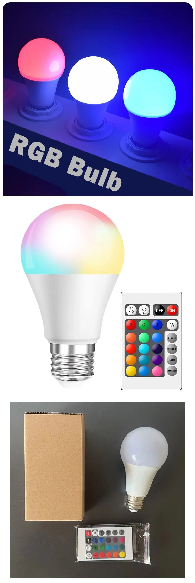 16 Colors RGB Bulb LED Multicolor Bulb