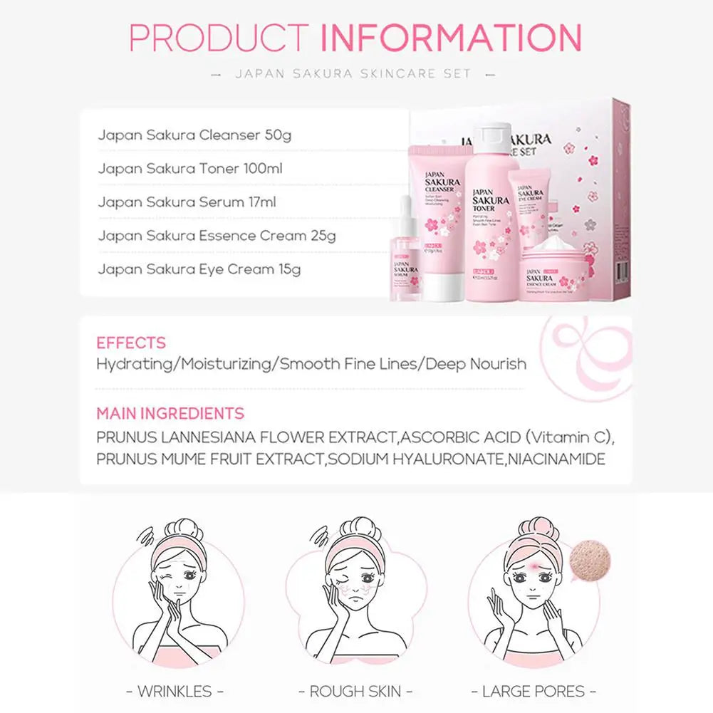 5/3pcs/Set Sakura Skin Care Sets