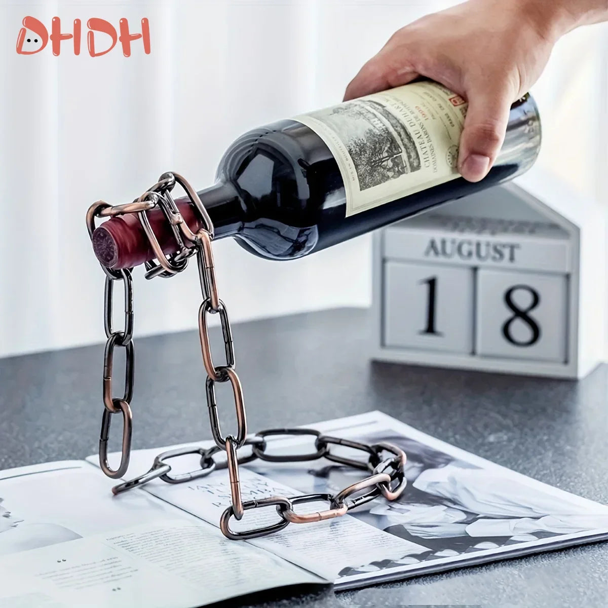 Iron Chain Wine Bottle Holder