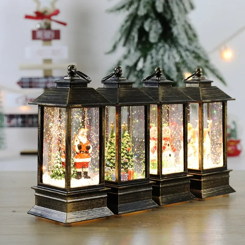 Christmas Crystal Santa Claus Lights
