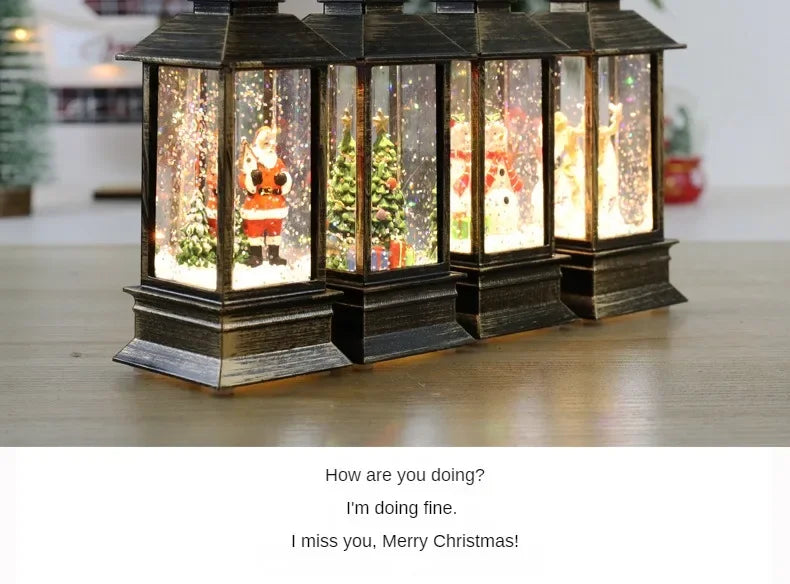 Christmas Crystal Santa Claus Lights