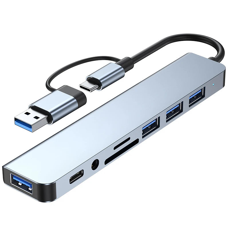 8 in 2 USB +Type C HUB Docking Station