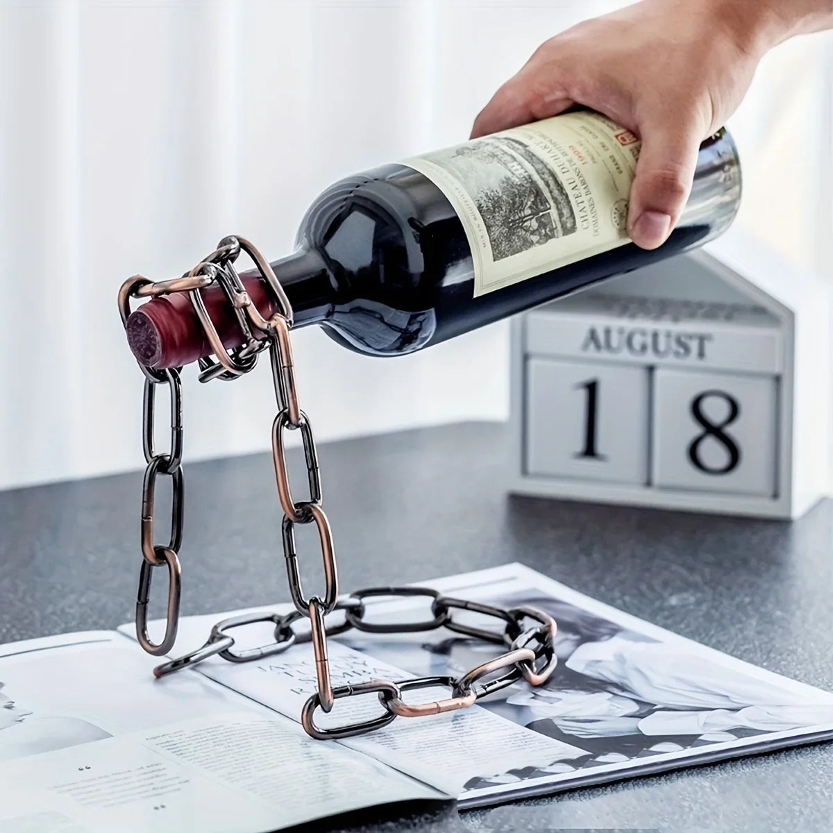 Iron Chain Wine Bottle Holder