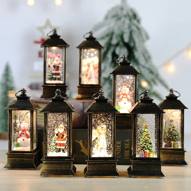 Christmas Crystal Santa Claus Lights
