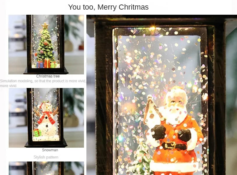 Christmas Crystal Santa Claus Lights