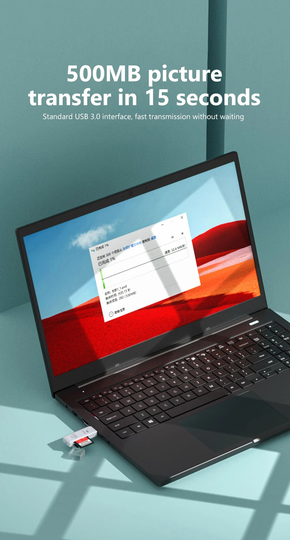 2 in 1 USB 3.0 Card Reader